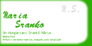 maria sranko business card