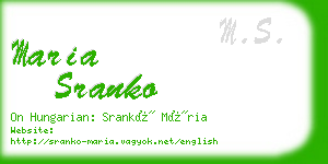 maria sranko business card